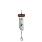 Windgong rood 27 cm hout metaal kristal