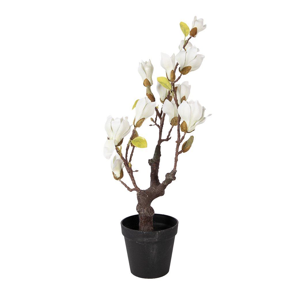 Kunstplant Magnolia 60 cm wit kunststof