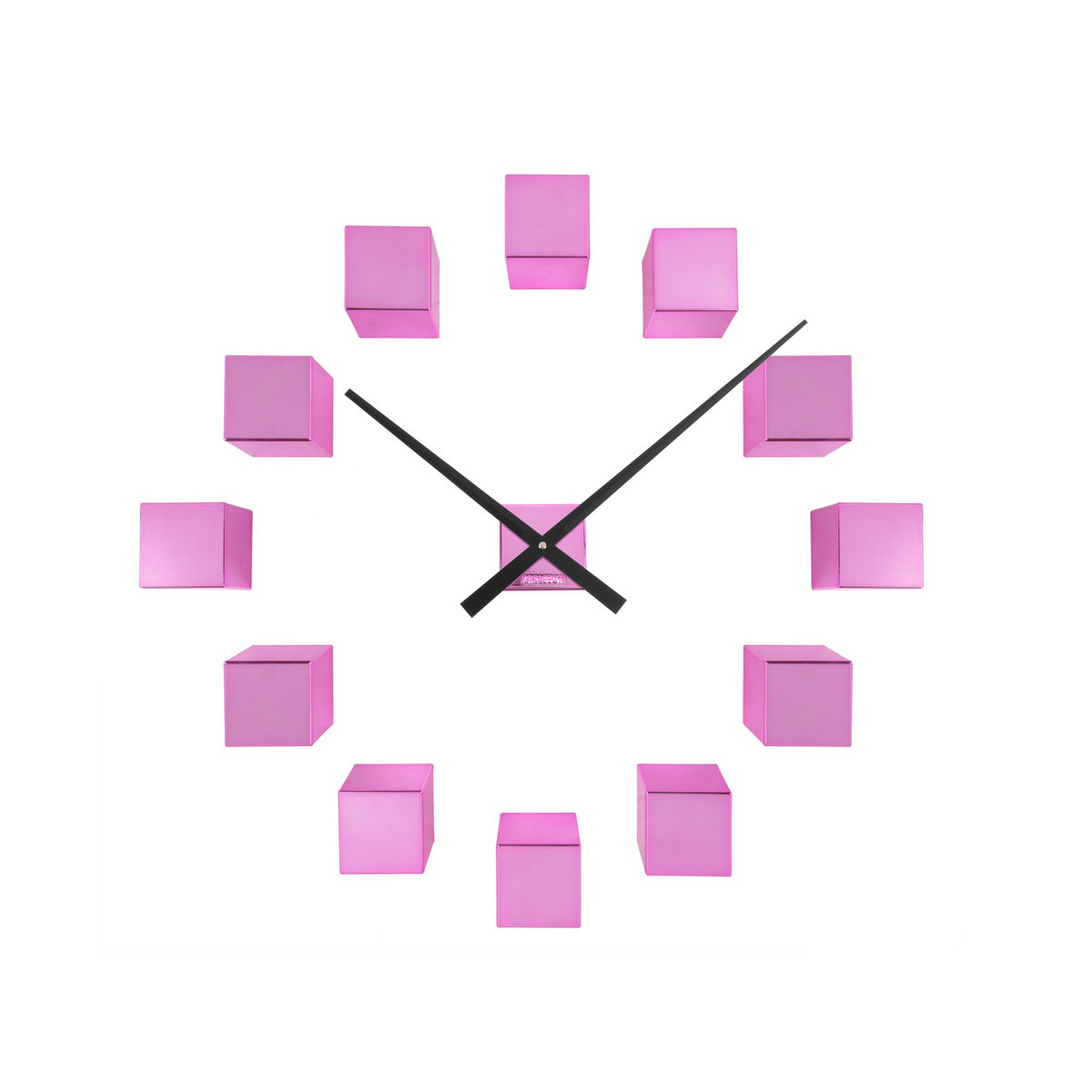 Wandklok 40 cm metallic roze plastic