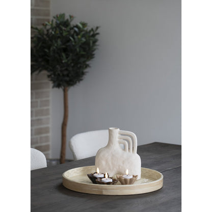 Dienblad bamboe capiz beige 40x40x3,5 cm