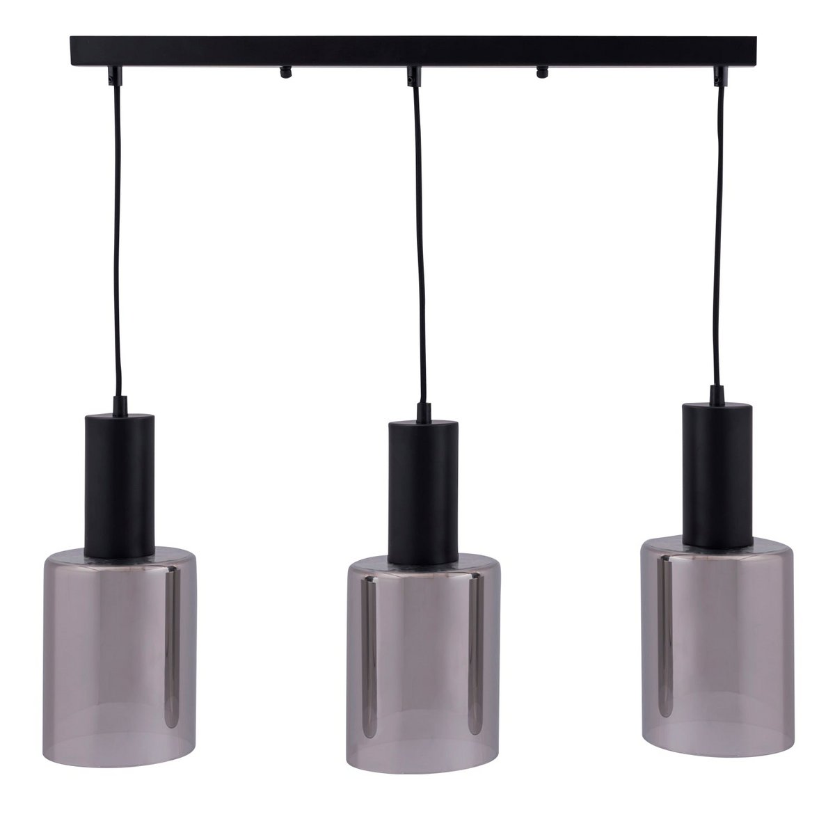Hanglamp 3 rookglazen kelken 58x6 cm