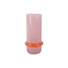 Vaas roze 28 cm diameter 14 cm glas