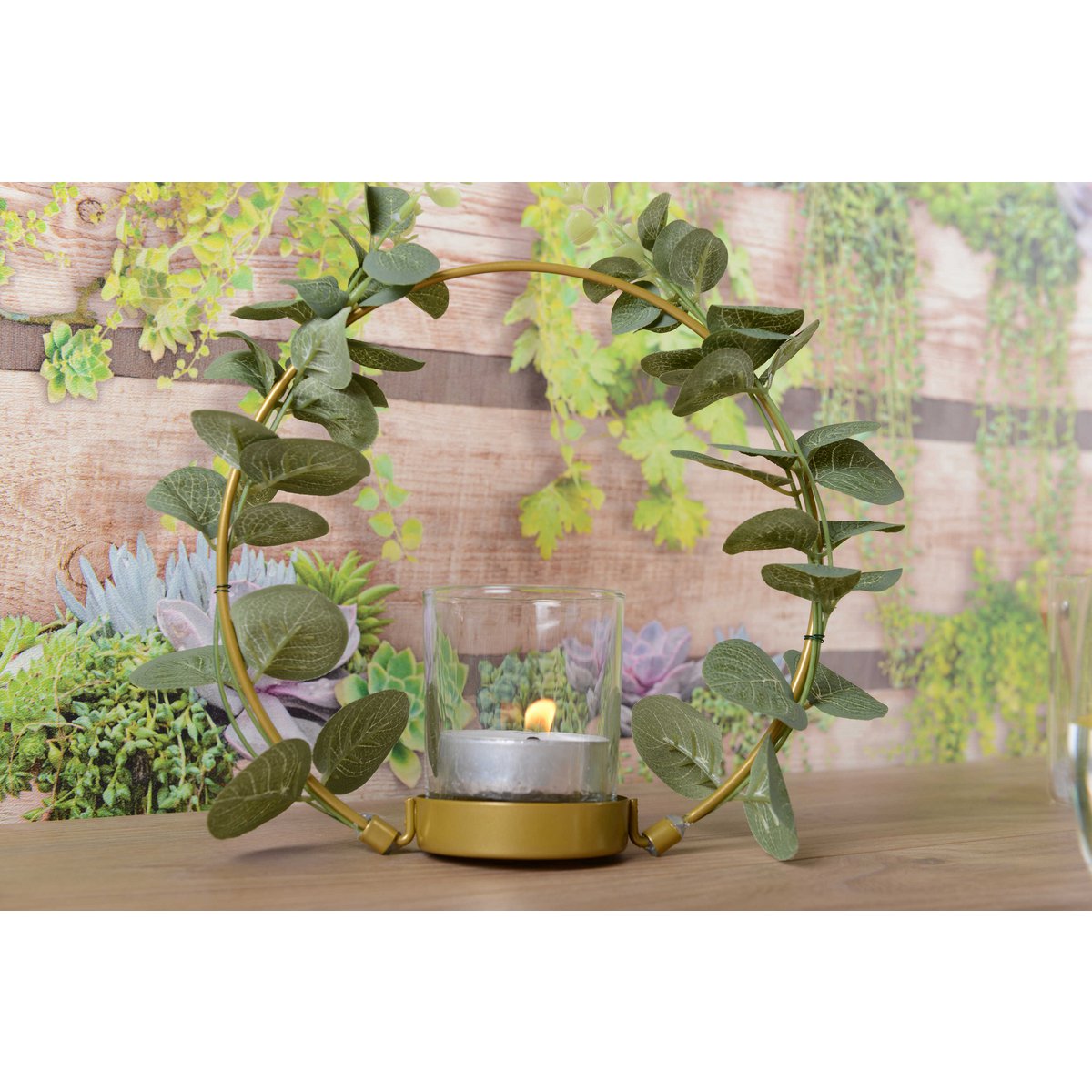 Decoratief object glas metaal groen 21x21x7.5 cm