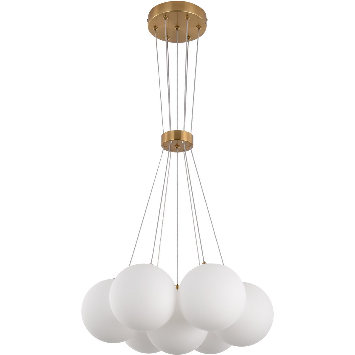 Hanglamp Jenna White Gold 7-licht messing