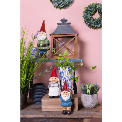 Kabouter beeld 22x13x40 cm groen polyresin