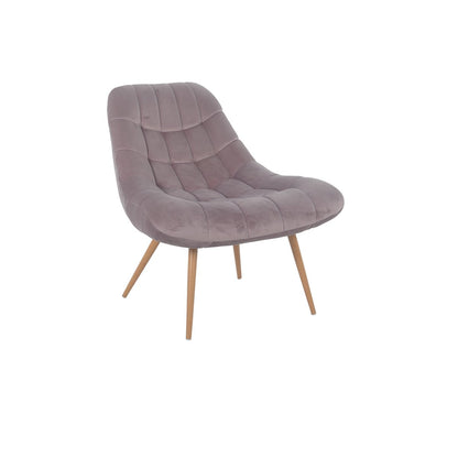 Armchair XXL velvet pink metal wood-look