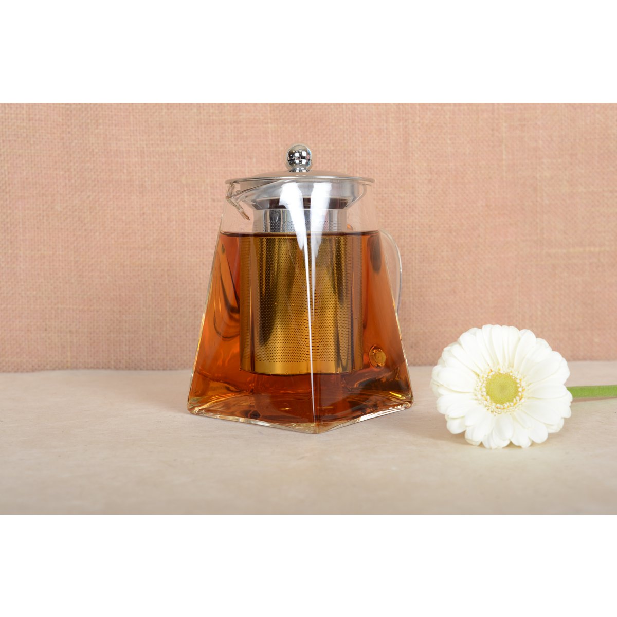 Theepot 650 ml glas roestvrijstalen filter