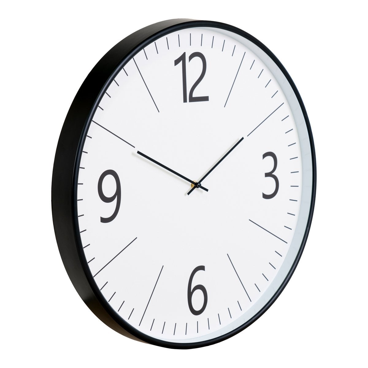 Wandklok Ø51 cm glas kunststof zwart wit