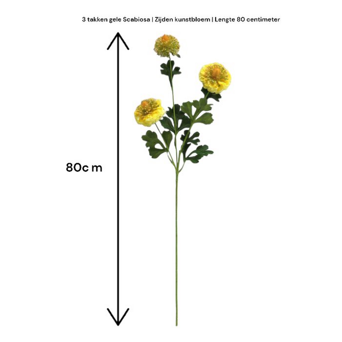 Kunstbloem Scabiosa 80 cm wit 2 stuks