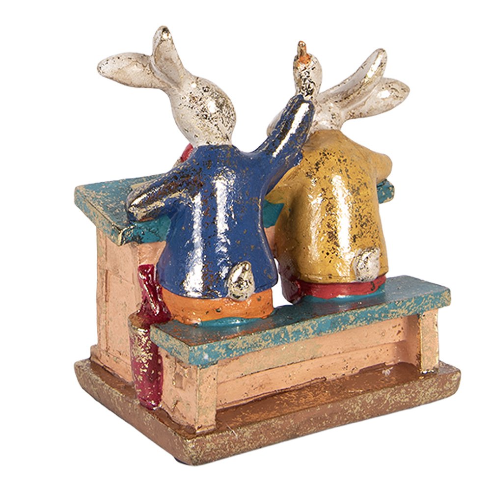 Decoratie Beeld Konijn 11x7x11 cm Wit Kunststof