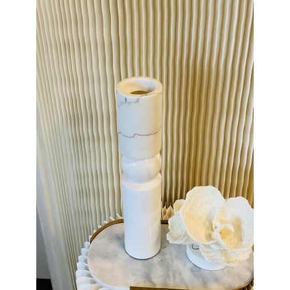 KANDELAAR | MARBLE | WHITE L H39.5cm*W8cm D 8cm Reversible for flower arrangement