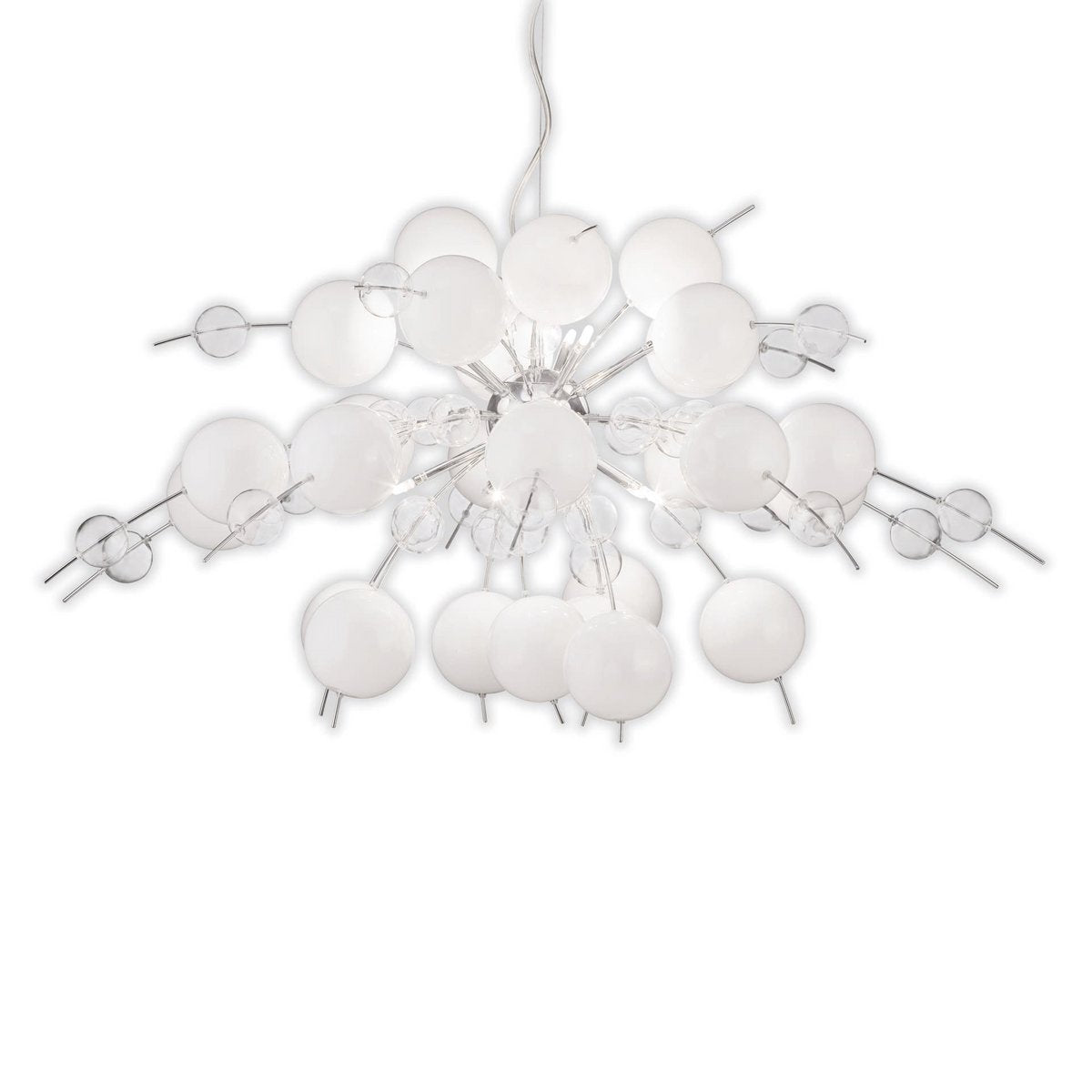 Hanglamp Explosie Metaal Glas Wit G9 Kleurloze Ballen