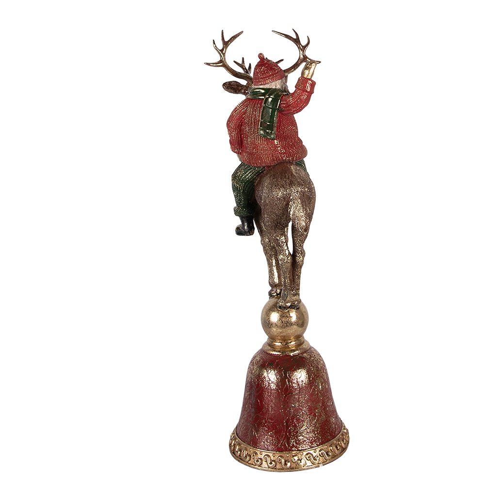 Kerstdecoratie Kerstman rendier 24x20x63 cm bruin kunststof