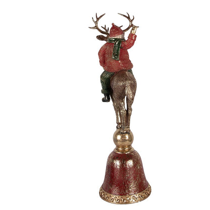 Kerstdecoratie Kerstman rendier 24x20x63 cm bruin kunststof