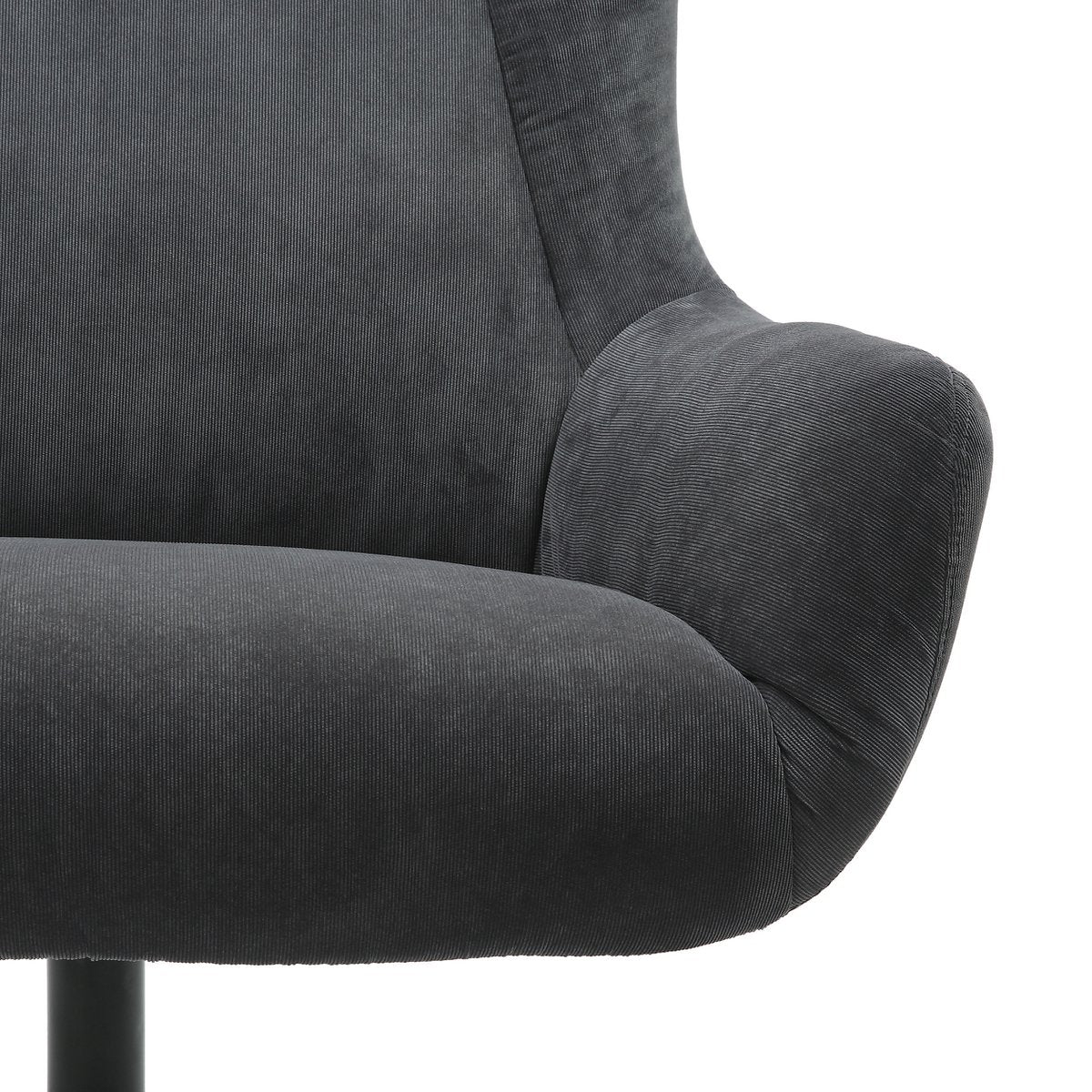 Fauteuil met kruk koordoptiek grijs