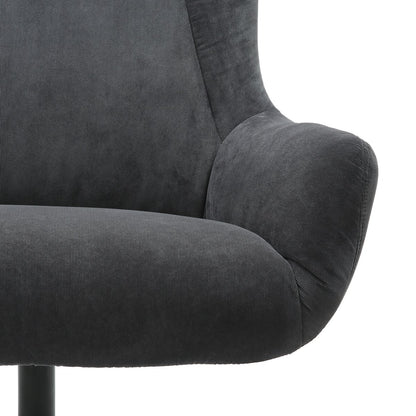 Fauteuil met kruk koordoptiek grijs