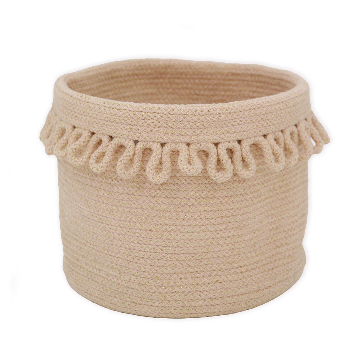 Cotton rope storage basket with "petal" finish LOUNA