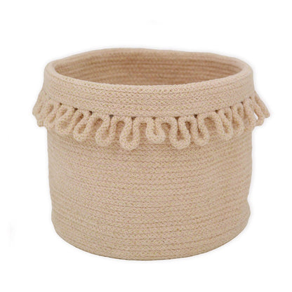 Cotton rope storage basket with "petal" finish LOUNA