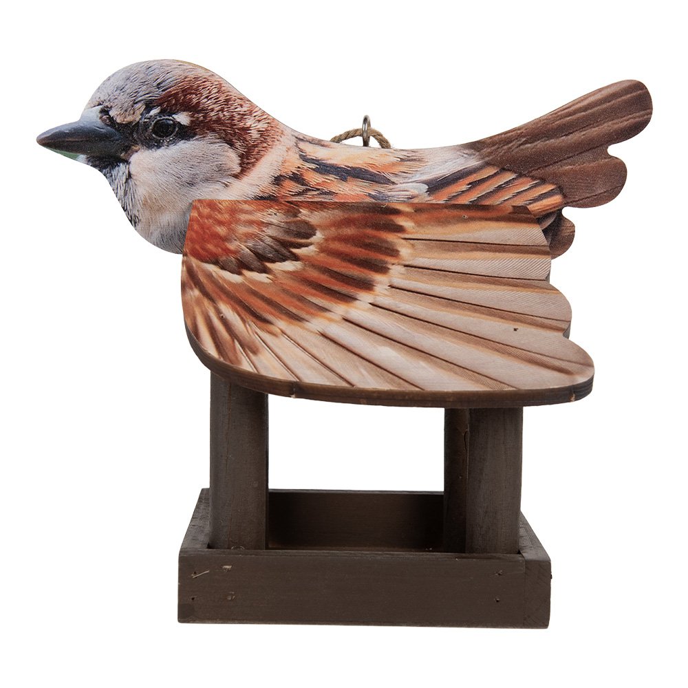 Bird feeder 17x25x21 cm Brown Wood