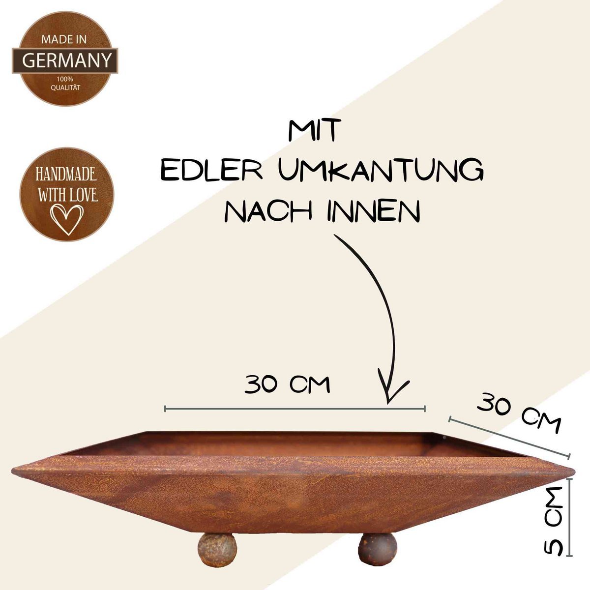 Patina flower bowl square | Available in different variations