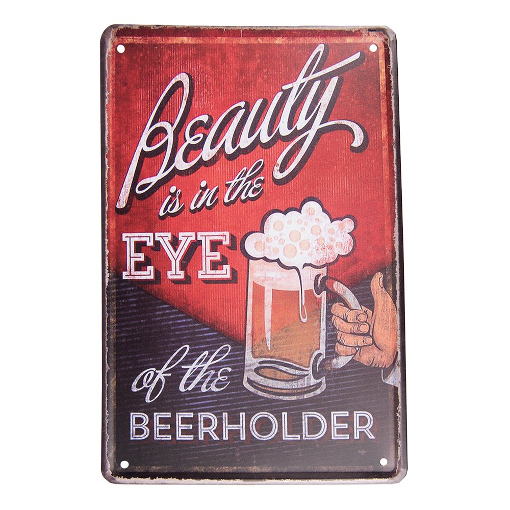 Wanddecoratie metaal 20x30 cm rood