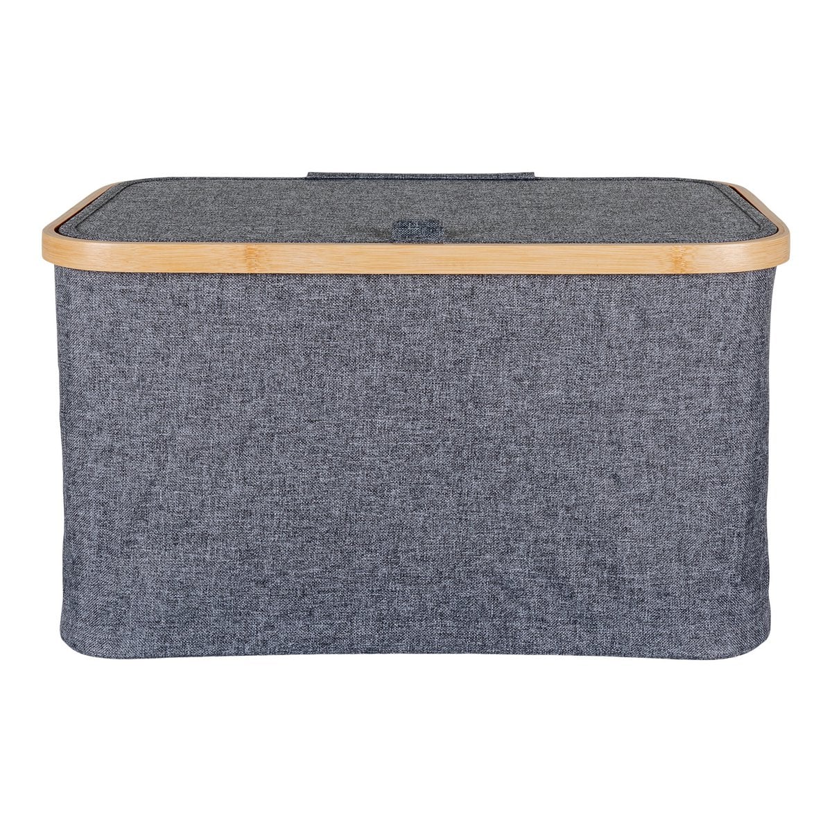 Opbergmand 30x45x25 cm donkergrijs bamboe polyester
