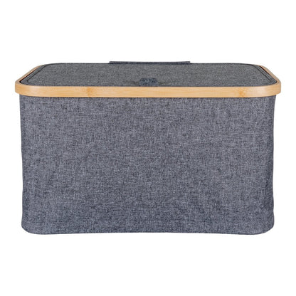 Opbergmand 30x45x25 cm donkergrijs bamboe polyester