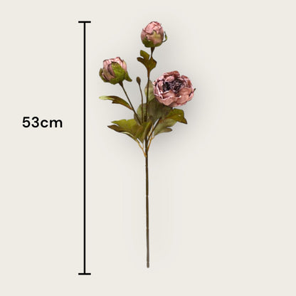 Kunstbloem pioenroos bruin 53 cm