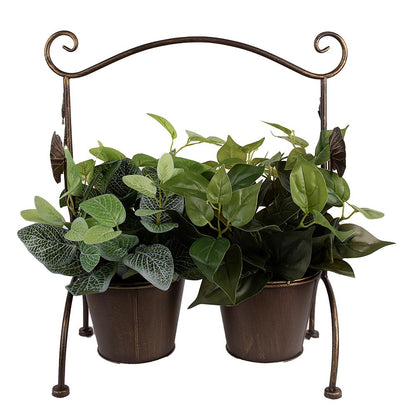 Bloempot 40x20x47 cm ijzer bruin zwart