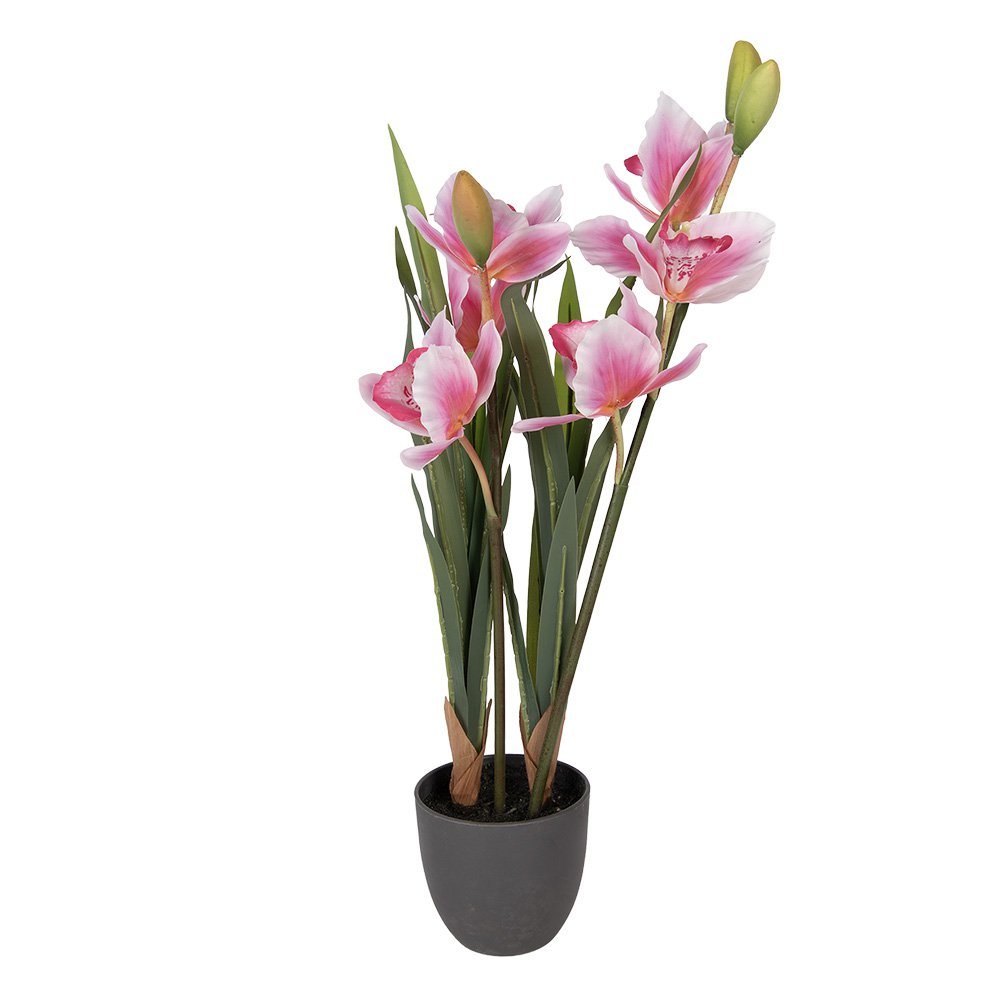 Kunstplant 55 cm roze kunststof