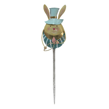 Garden Stake Rabbit 18x74 CM BLUE Metal Garden Spike