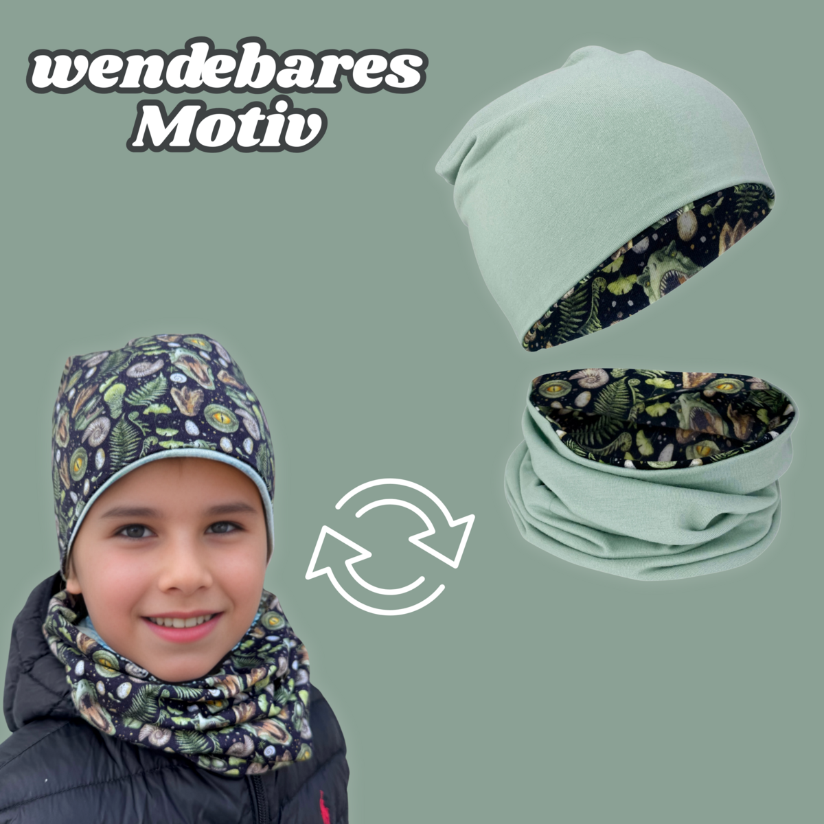 Kinderen Beanie Mütze En Lus Set T Rex Dino Accessoires