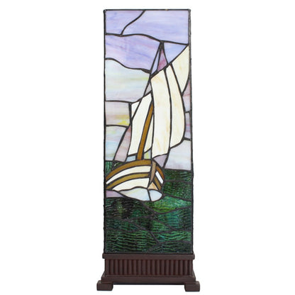 Tafellamp Tiffany 18x18x48 cm glas zeilboot
