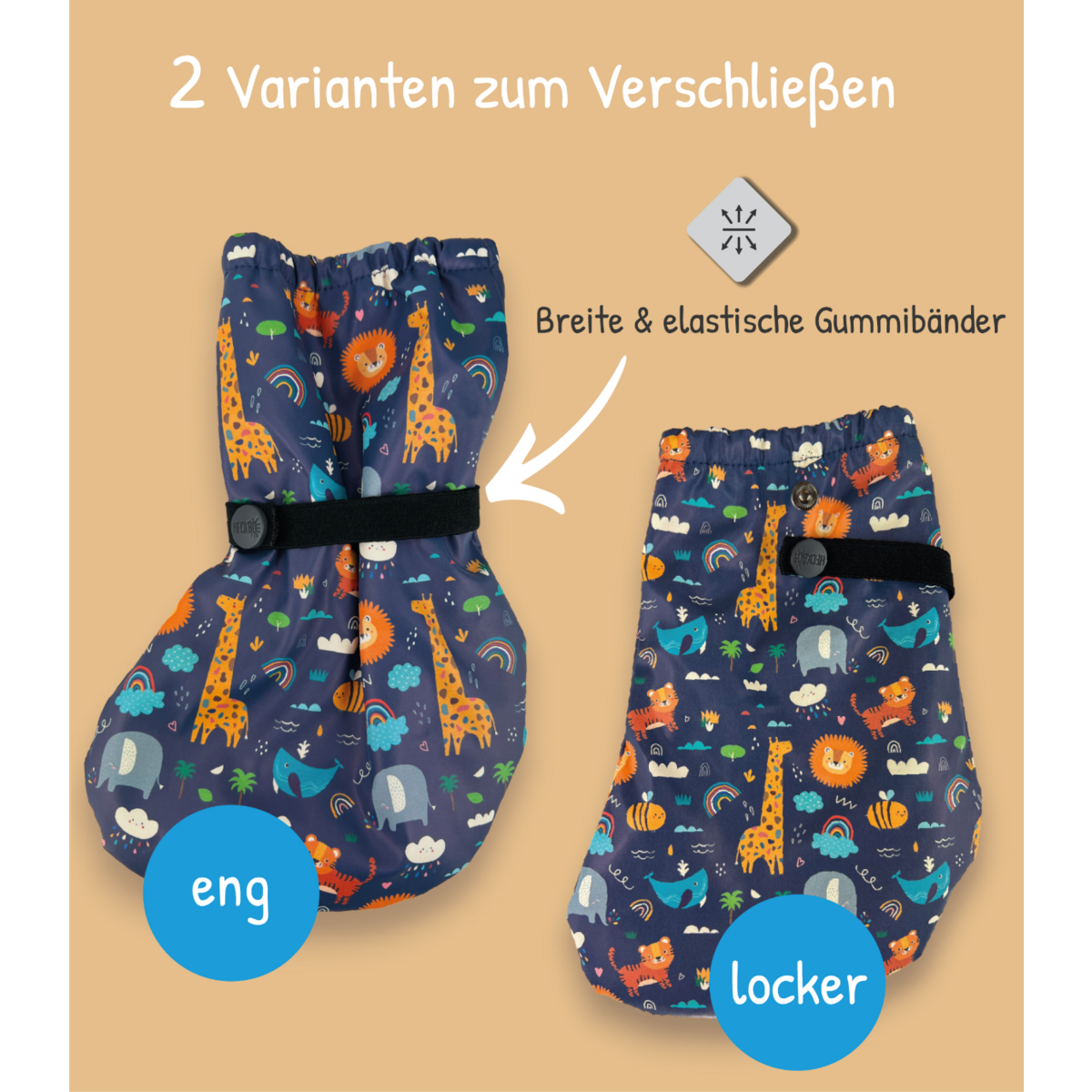 Voetbescherming baby fleece waterdicht jungle