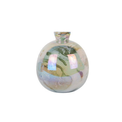 Vaas Melange Fles groen glas 23x26 cm
