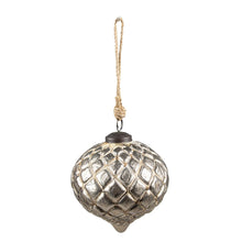 Kerstbal 12x12x12 cm glas beige