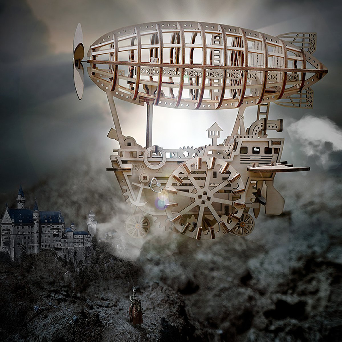 Robotime 3D houten puzzel zeppelin 30x21,5x25cm