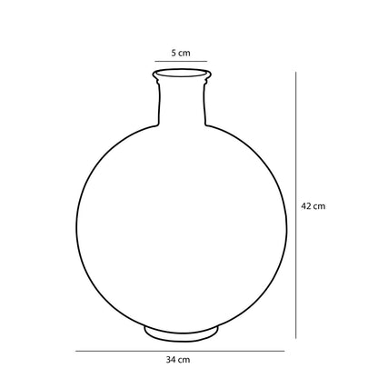 Vaas lichtroze gerecycled glas H42 cm