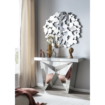 Console tafel 120x35.5x81 cm spiegelglas zilver MDF