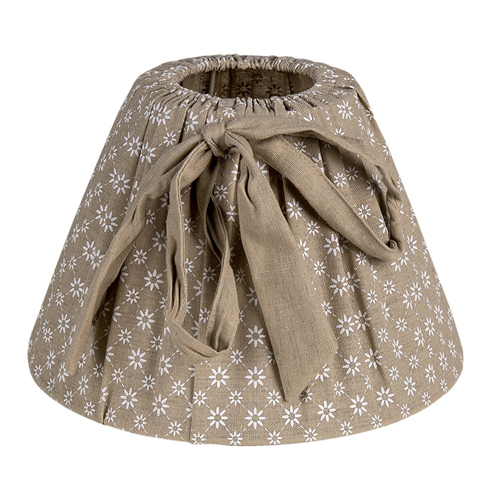 Lampenkap Ø 25x16 cm Beige Textiel Bloemen Stoffen Lampenkap