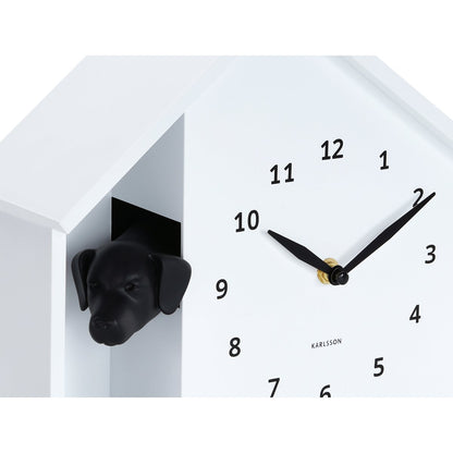 Wandklok 25 cm wit hond