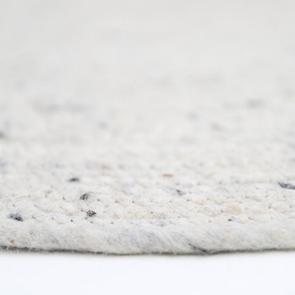 Vloerkleed rond 140 cm wol katoen beige-ecru