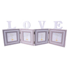 Fotolijst 4x 10x10 cm grijs wit MDF