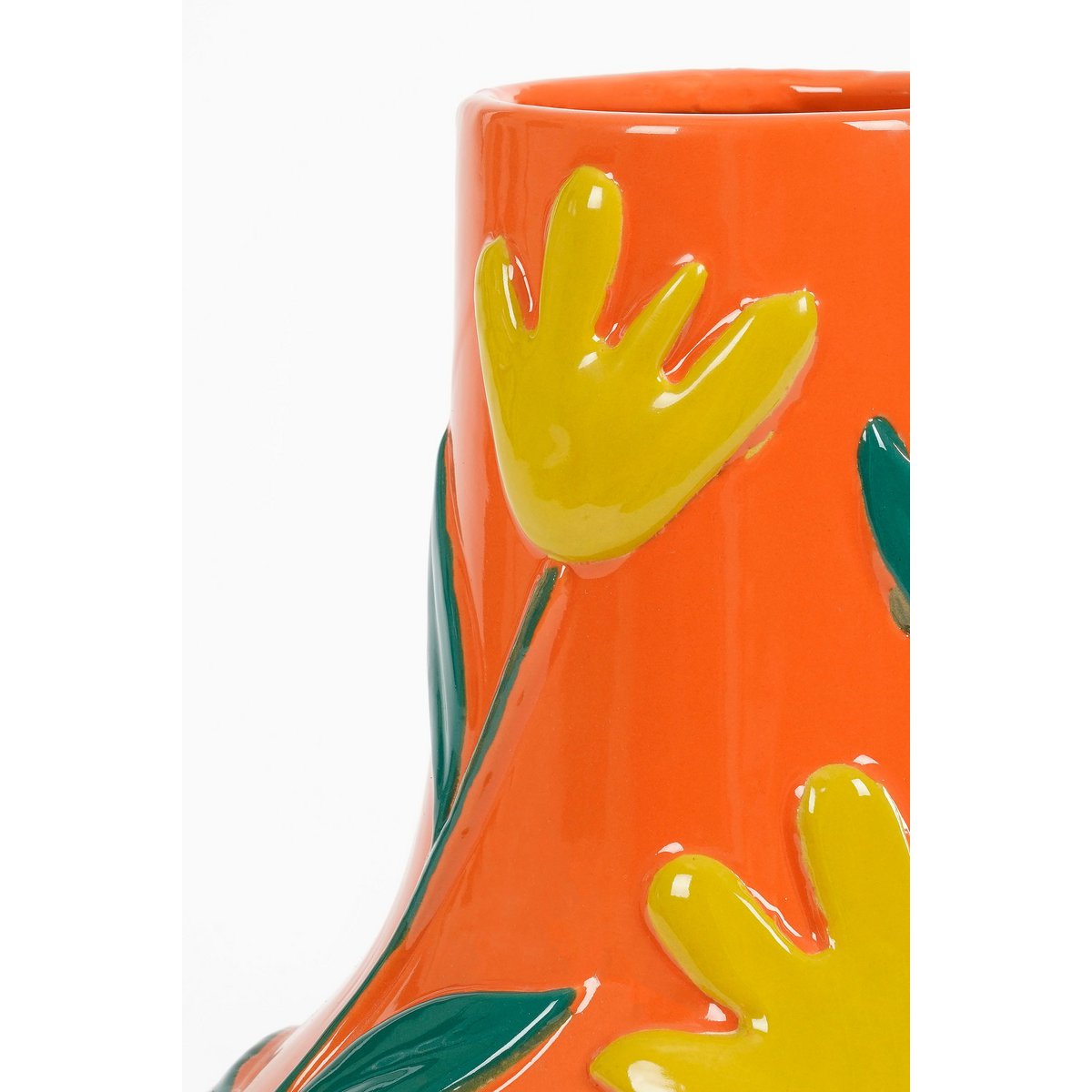 Vaas keramiek oranje 30x25 cm