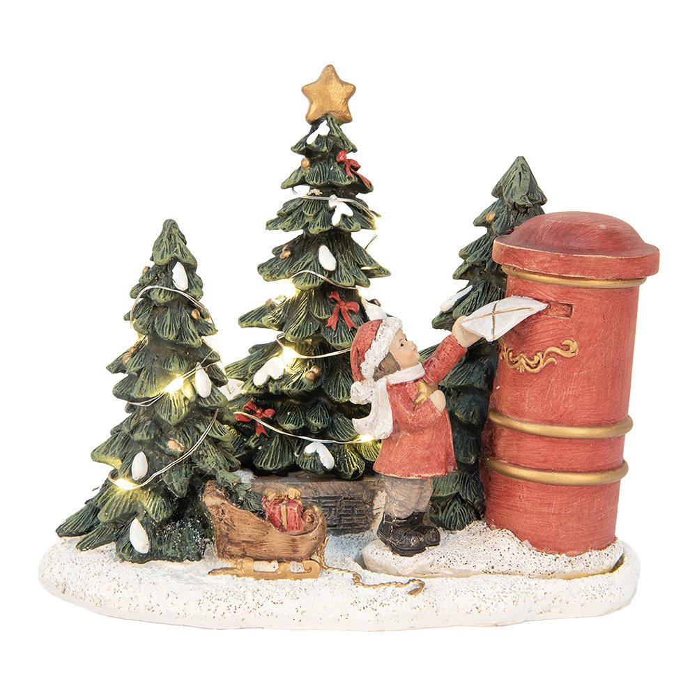 Kerstdecoratie kind 16x12x14 cm rood kunststof