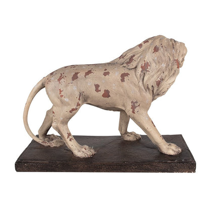 Decoratie beeld leeuw 55x23x40 cm beige bruin magnesium