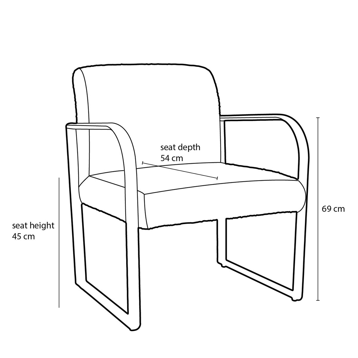 Symon Fauteuil Terra Bouclé Zitting Metalen Frame Comfort