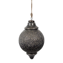 Kerstbal 20x32 cm glas zwart