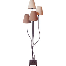 Staande lamp textiel 4-lichts E14 beige bruin 138 cm