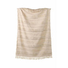 Plaid 130x165 cm katoen beige gestreept